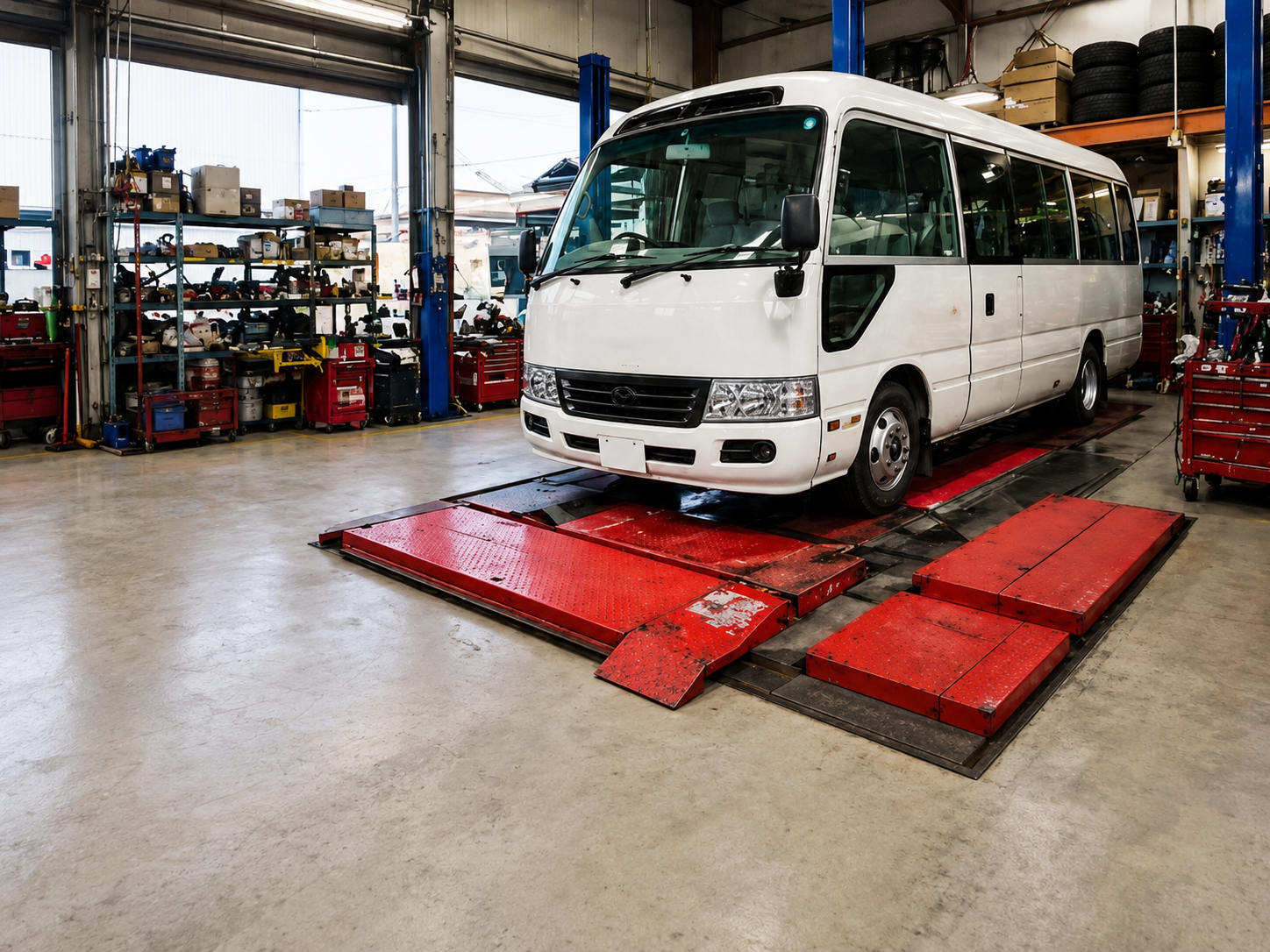 自社工場での車検・整備設備